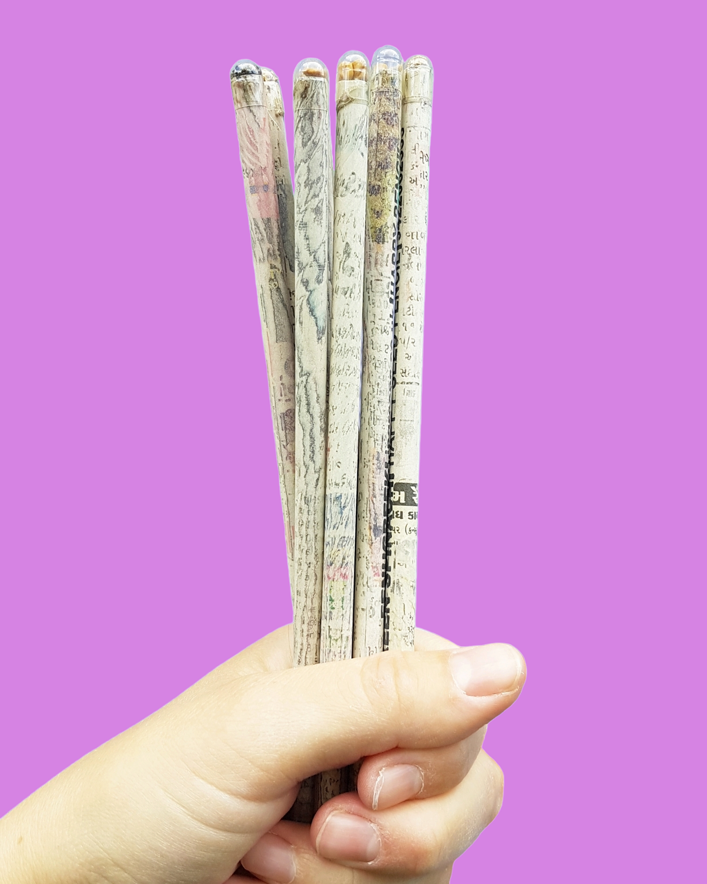 Upcycled Newspaper Pencils